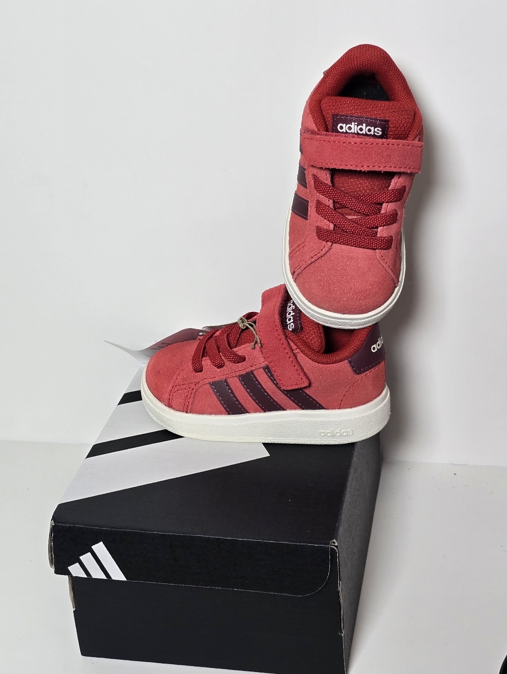 Adidas Grand Court 00s EL I Toddler Red Sneakers Size 5K Nwt - Picture 2 of 8